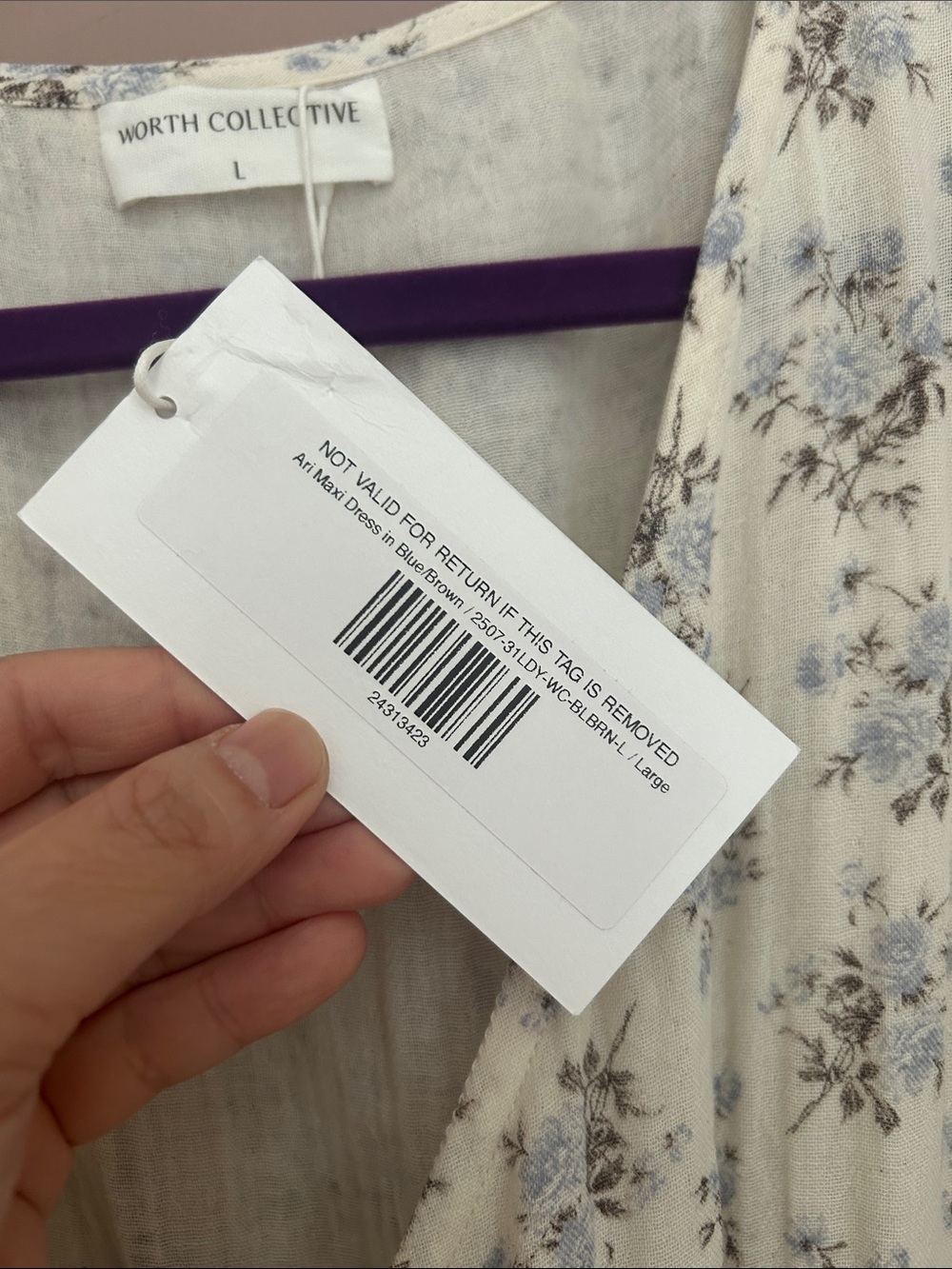NWT Worth Collective Ari Cotton Floral Wrap Maxi Dress Size Large - Picture 9 of 16